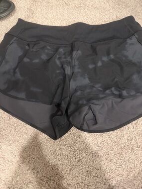 CRZ YOGA Black Tie-Dye Athletic Shorts
